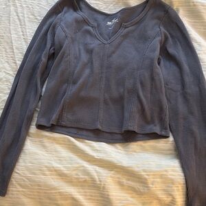 Hollister Women's Gray Long Sleeve Top